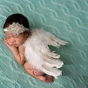 Valentine's Baby Wings Angel headband accessories photoshoot newborn Easter